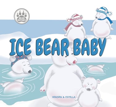 Bear rhymes Ice Bear Baby book cover of family fishing