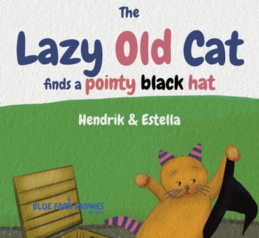 The Lazy Old Cat finds a pointy black hat book cover