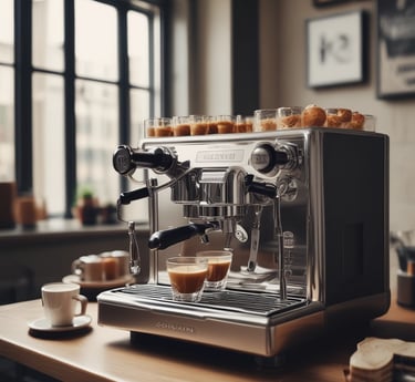 A progress meter showing the current savings level towards purchasing a coffee maker.