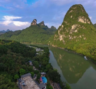 A family run boutique resort nestled next to the Li River just outside of Yangshuo