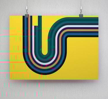 Contemporary graphic art rainbow print