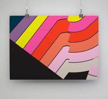 Rainbow stripes art print 