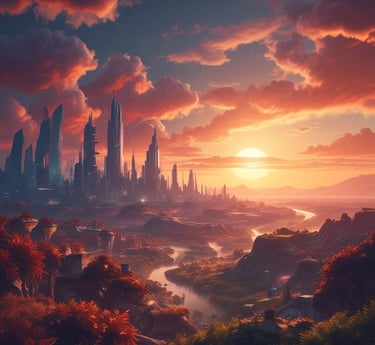 A serene sunrise over a quiet landscape symbolizing new beginnings and spiritual awakening.