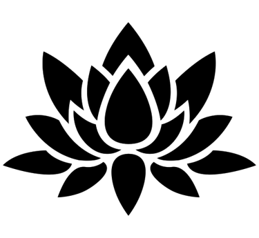 Minimalist black lotus icon representing the core pillar of mindfulness for VYAL FINDS