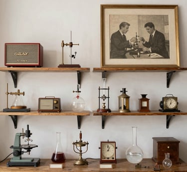A cozy workspace with sketches and notes about brand ownership spread out on a wooden desk.
