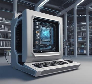 A vibrant, modern workspace with multiple screens showing social media and tech content.