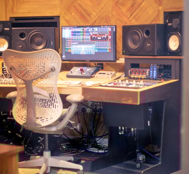 The control room of Studio A at Urchin Studios