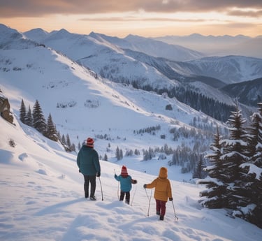 A travel agency is located in a multi-story building adorned with a large mural. The mural depicts a smiling woman's face with her hand raised as if waving. The building is surrounded by trees, and there is a sign indicating 'TRAVEL AGENCY' at the entrance. Several windows and architectural details are visible, as well as an entrance with a ramp and stairs.