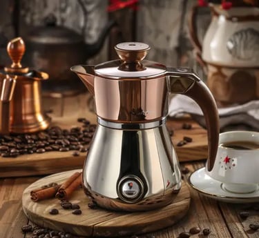 Cafetière à Piston design dans un décors naturel chaud et douillet