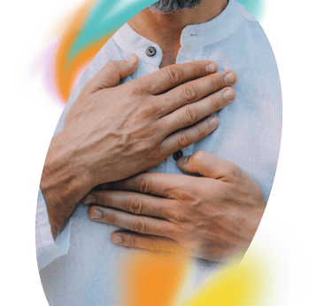 two hands on their heart