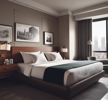 Bett in einem günstigen Hotel