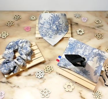 Accessoires pour chien en toile de Jouy