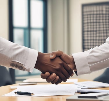 Elegant handshake between two professionals symbolizing a lasting partnership.