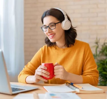 - Videollamada para aprender inglés en cursos dinámicos de idiomas.