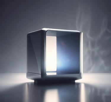 A sleek, futuristic device glowing softly against a dark background, hinting at advanced technology.