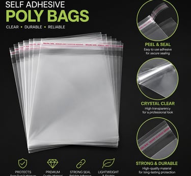 Self adhesive transparent polybags supplier Indore for multipurpose packaging NEW GURUNANAK PLASTIC