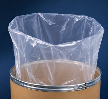 Clear LD liner drum bag by New Guru Nanak Plastic with durable plastic for industrial drum lining applications