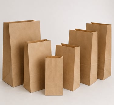 Paper bags different sizes and handle types by NEW GURUNANAK PLASTIC & PACKAGING Indore
