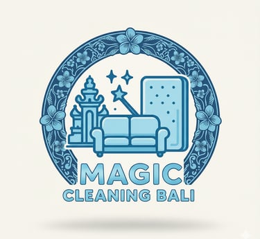 a couch with a magic cleaning ball on it