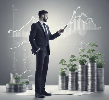 Professional consultant discussing environmental licensing documents with clients in an office setting.