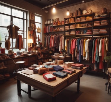 A group of franchise partners discussing growth strategies around a table in a bright retail setting.