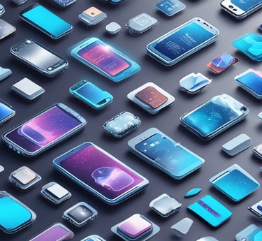 A cozy workspace with a laptop open to a technology blog, surrounded by tech gadgets.