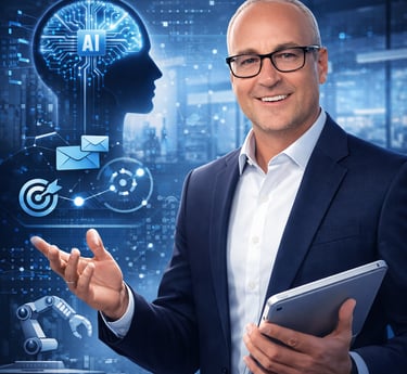 Professional using AI automation for lead follow-up and quick response