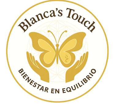 “Logo de Blanca’s Touch, espacio de bienestar integral con masajes terapéuticos y acompañamiento