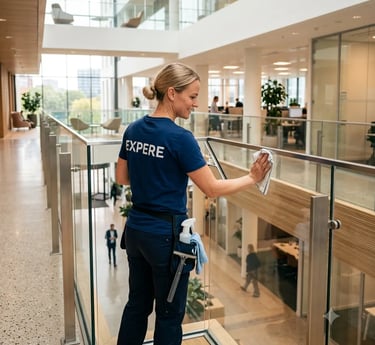 Nettoyage garde-corps vitres et panneaux solaires à cessy