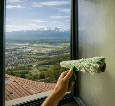 Nettoyage vitres et panneaux solaires à Sauverny