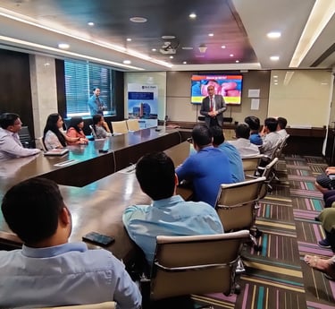 Dr. Prabal conducting corporate leadership training in a boardroom