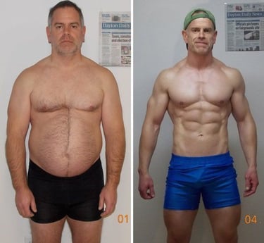 Mudança física com alimentação rica em nutrientes e exercícios de baixo impacto.