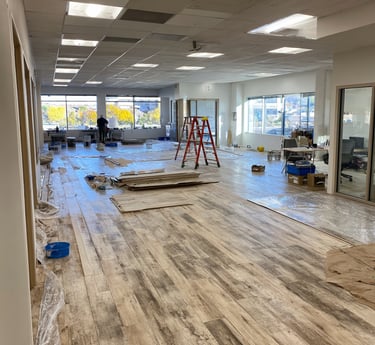 Commercial flooring installation in Fulshear TX office space by Next Floors LLC