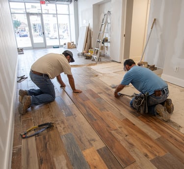 Professional vinyl plank installation by Next Floors LLC certified installer in Richmond