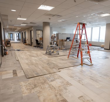 Commercial flooring installation in Pecan Grove TX office space by Next Floors LLC