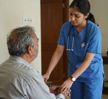 A welcoming image of trained staff ready to assist in home services.