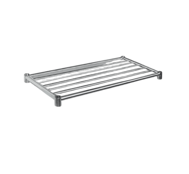 Replacement pipe under shelves for stainless steel work benches.