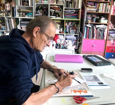 un client en art-thérapie