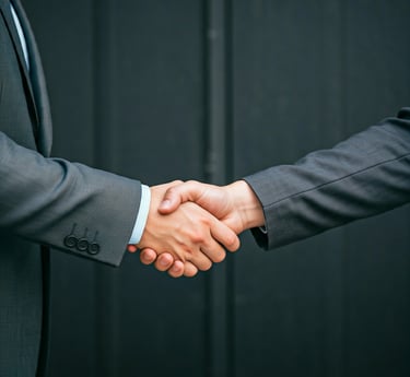 a man and woman shaking hands