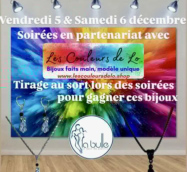 La Bulle Sauna Soirées expo vente de bijoux Les Couleurs de Lo