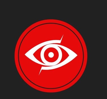 a red eye contactless eye contact with a white eye contacter