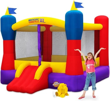 Blast Zone Magic Castle XL10 - Inflatable Bouncer with Blower - Premium Quality - Large - Holds 5 Ki