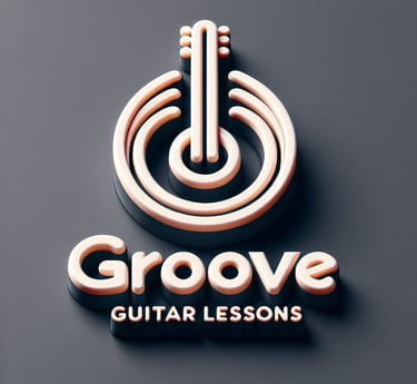 Gray and white Groove Guitar Lessons logo
