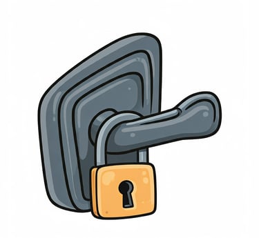 padlock on a car door handle