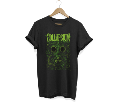 t-shirt noir et vert du groupe de musique collapsium