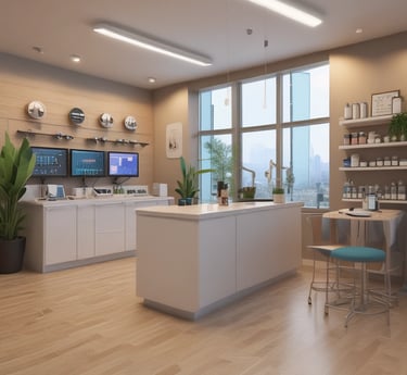 A vibrant wellness space showcasing Herbalife products and nutrition.