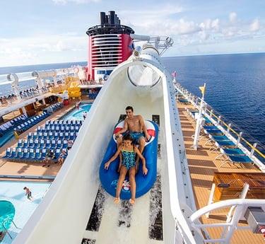 The Disney Cruise Line Aqua Duck pictured on the Disney Fantasy.