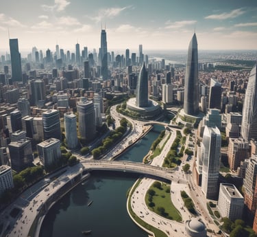 A collaborative workshop with diverse participants analyzing urban data on screens and whiteboards.