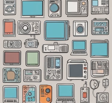 a bunch of electronic devices and electronics