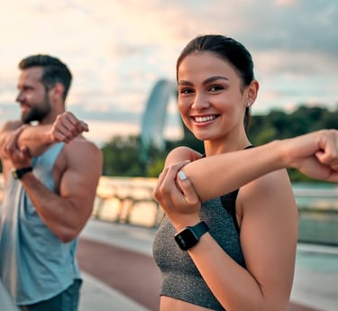 Younf people with health lifestyle and successful mindset